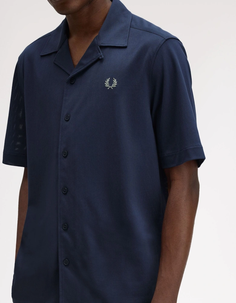 M1745 Compress Mesh Revere Collar Shirt - Dark Air Force