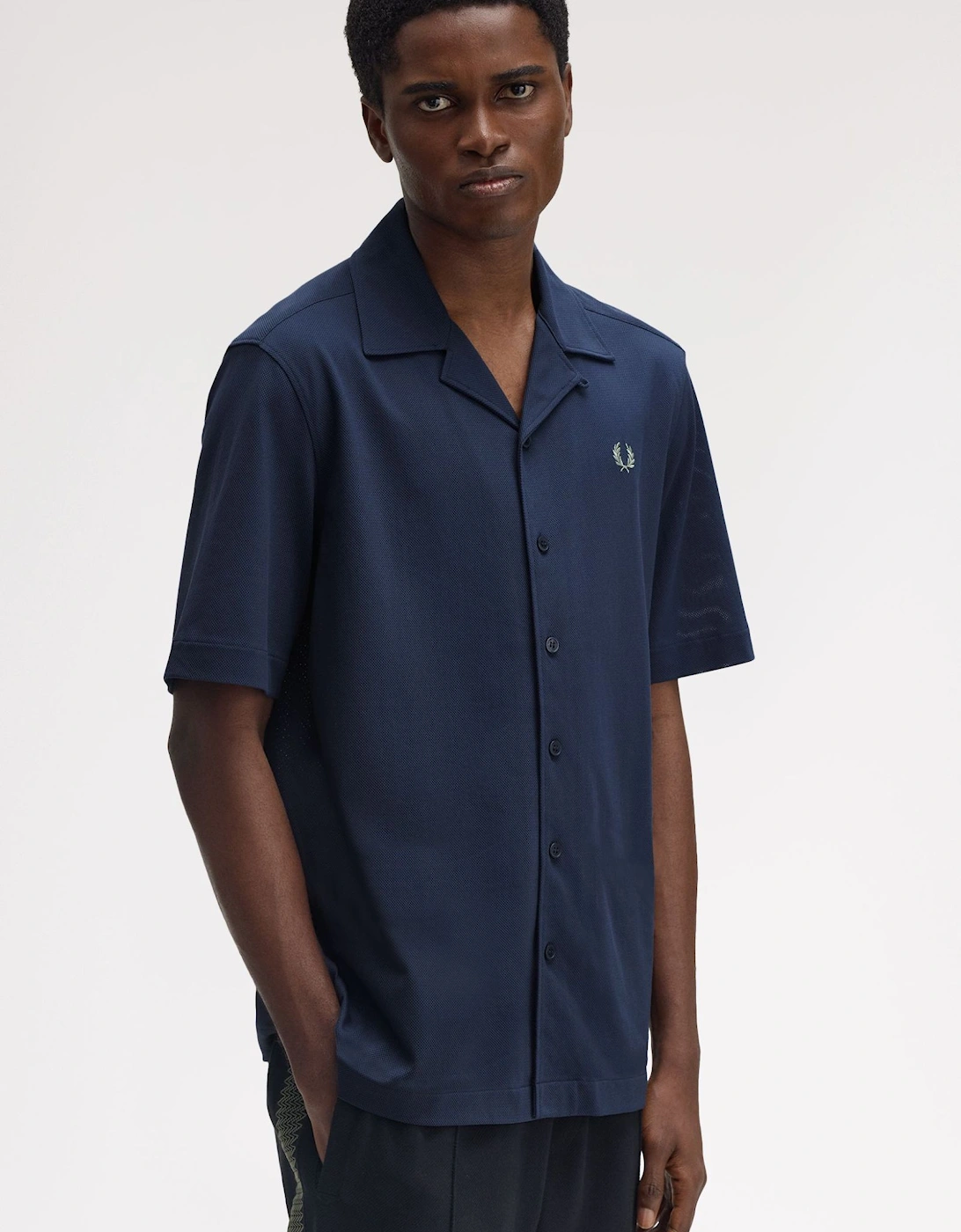 M1745 Compress Mesh Revere Collar Shirt - Dark Air Force