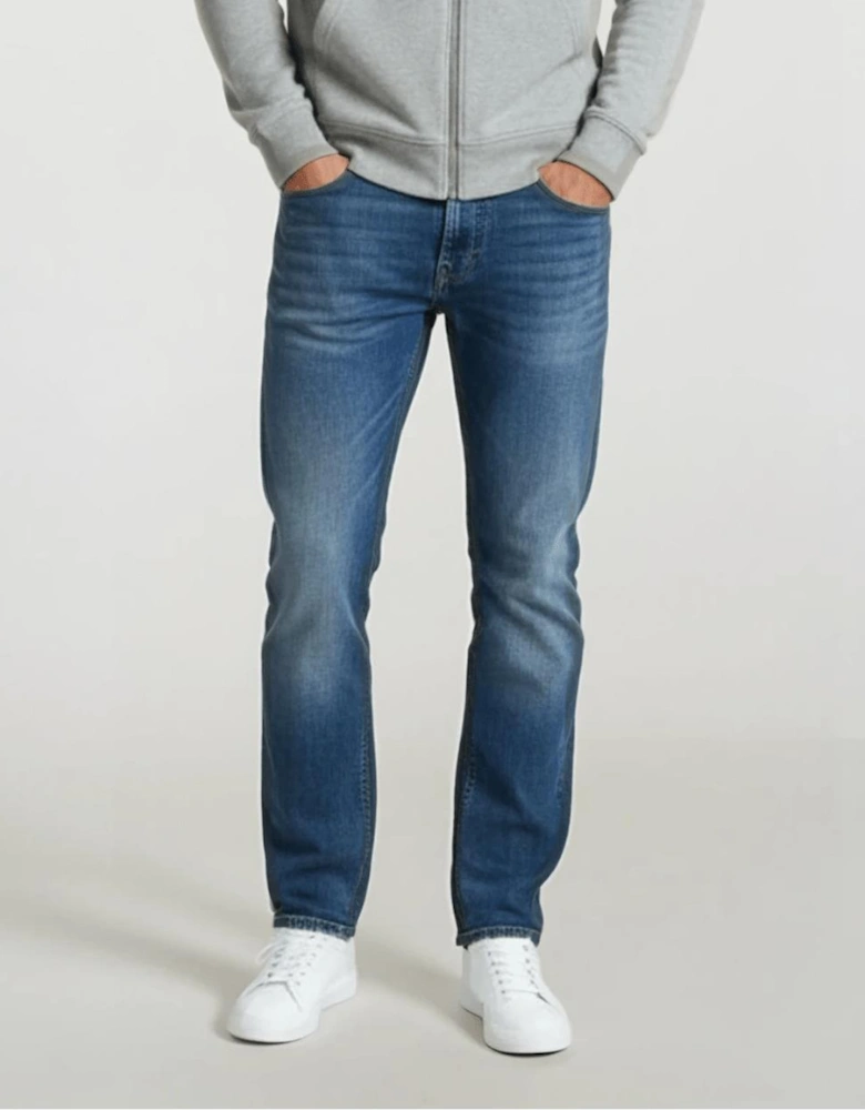 Emporio Armani J16 Slim-Cut Stonewashed Jeans in Blue