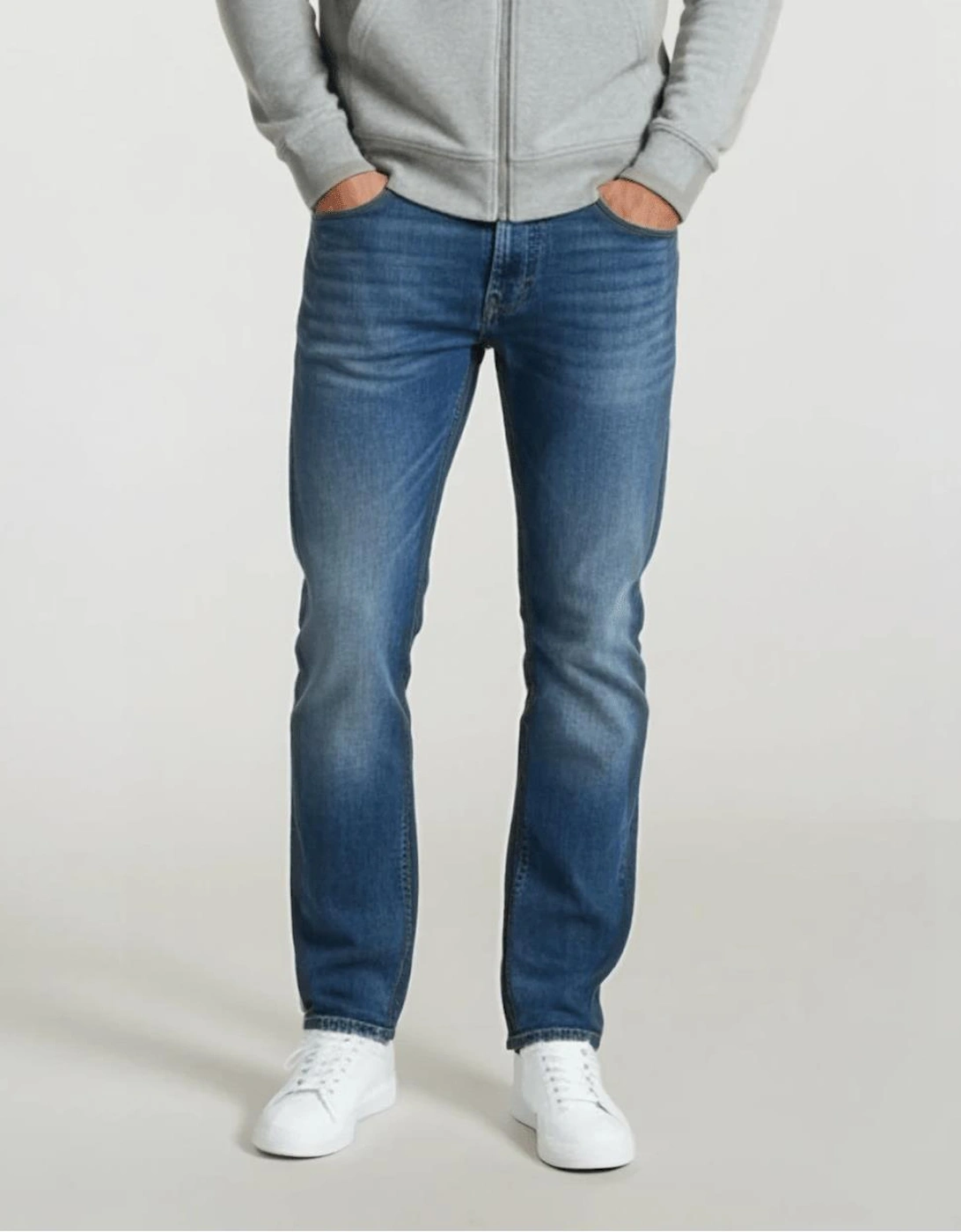 Emporio Armani J16 Slim-Cut Stonewashed Jeans in Blue