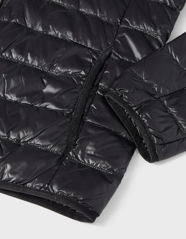 Packable Hooded Down Jacket - Black / Silver