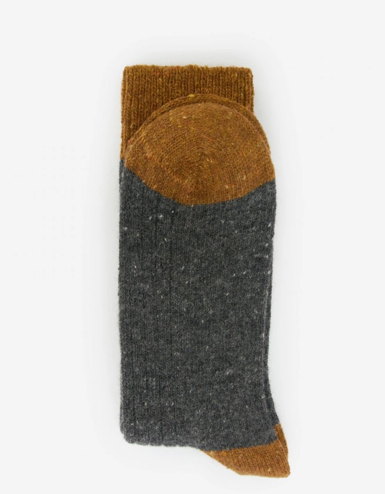 Houghton Mens Socks - Charcoal/Ochre