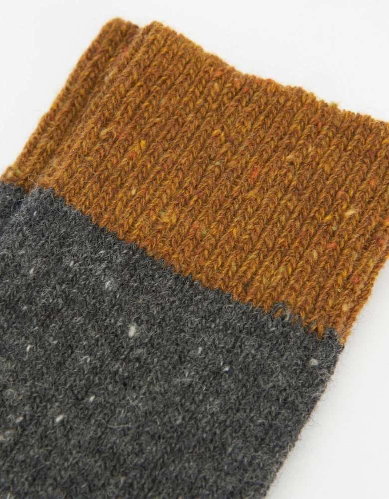 Houghton Mens Socks - Charcoal/Ochre