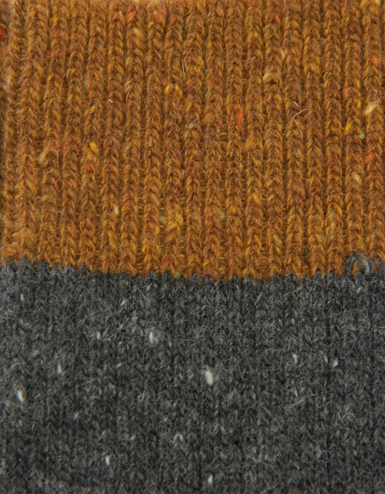Houghton Mens Socks - Charcoal/Ochre