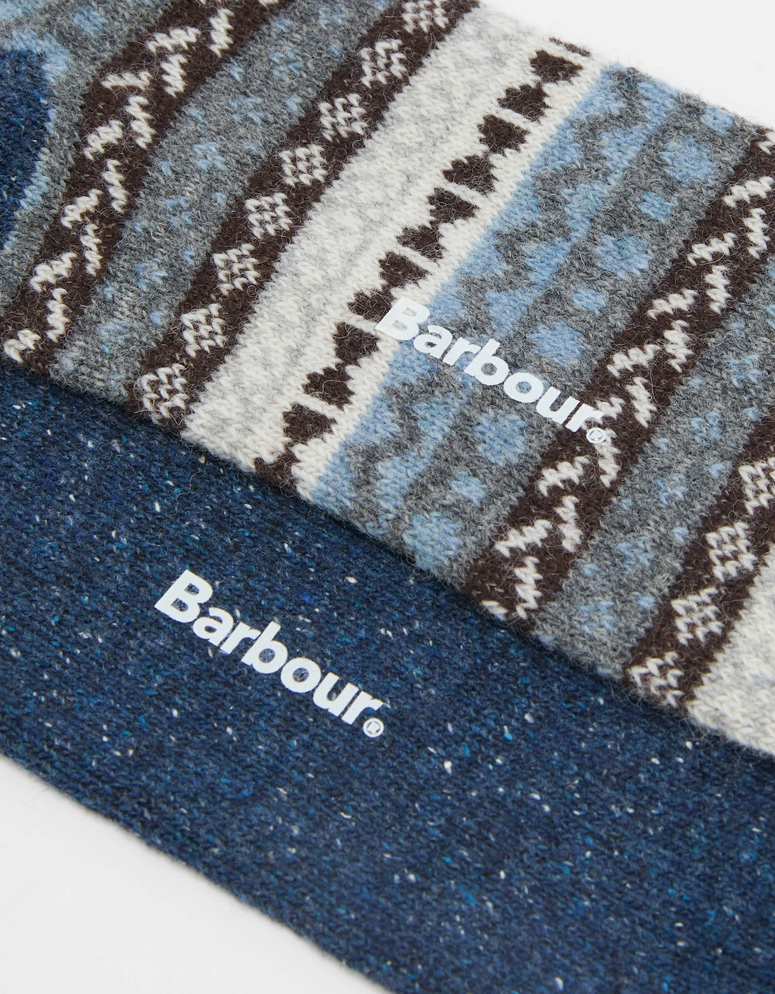 Mens Fair Isle Socks 2 Pack - Midnight Oak Mix