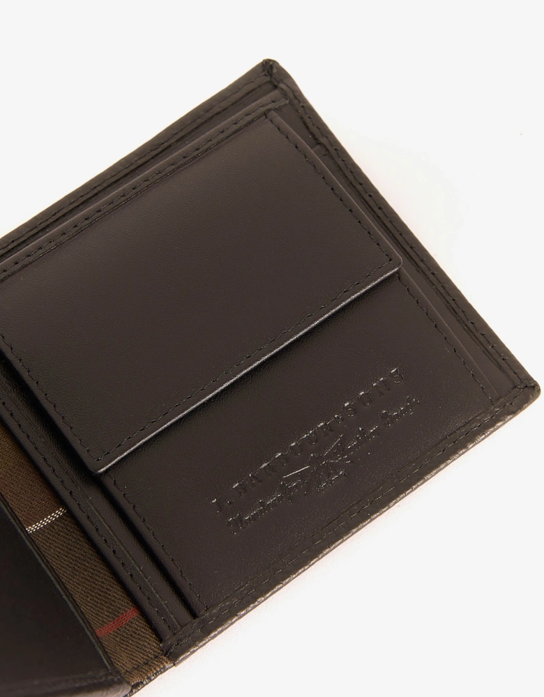 Mens Logo Leather Billfold Wallet - Black