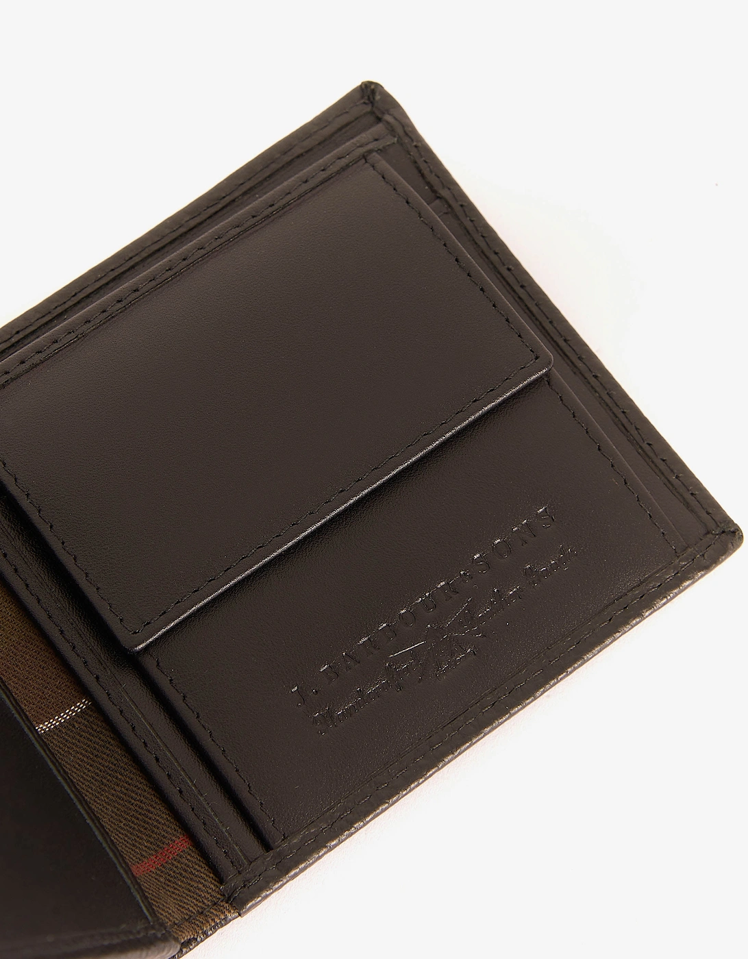 Mens Logo Leather Billfold Wallet - Black