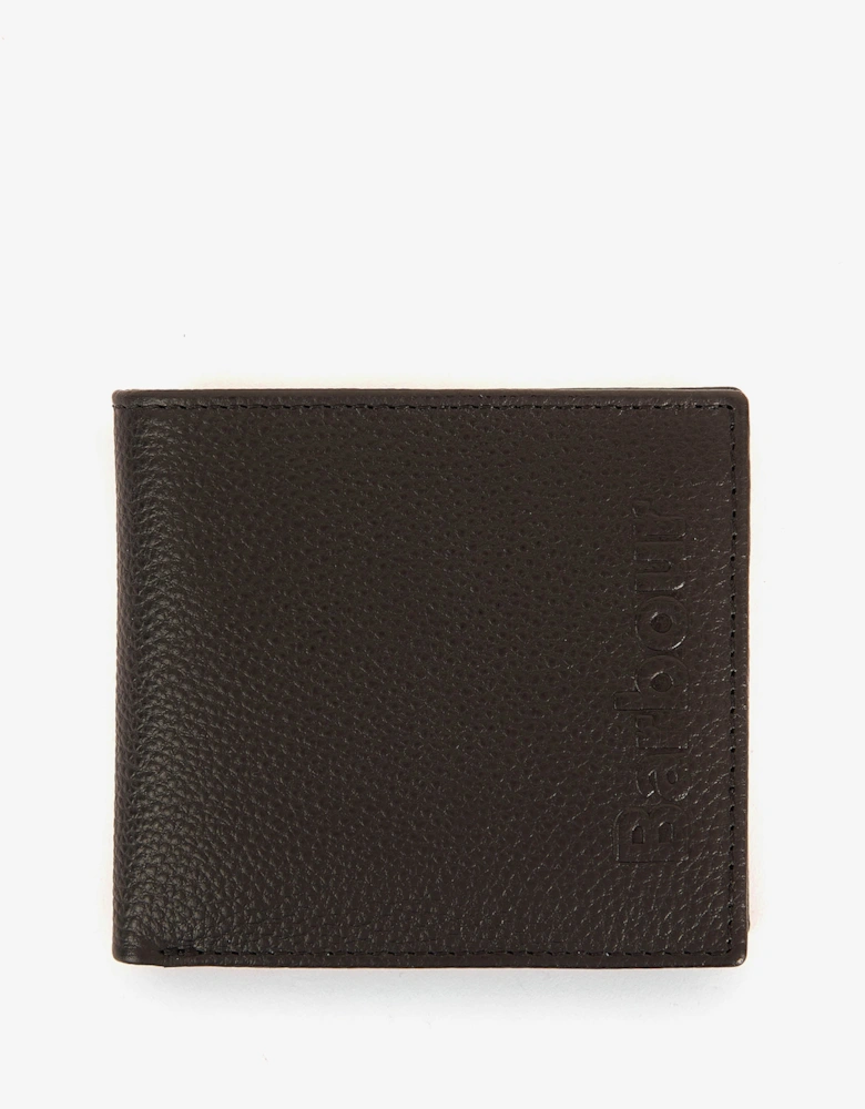 Mens Logo Leather Billfold Wallet - Black