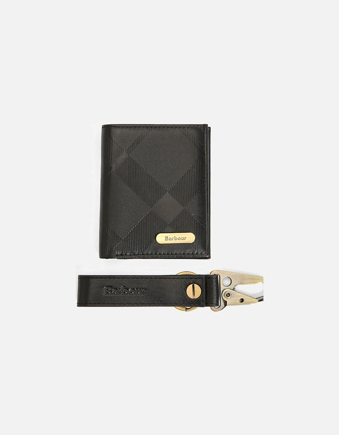 Brunton Mens Leather Gift Set - Black Tartan Emboss, 2 of 1