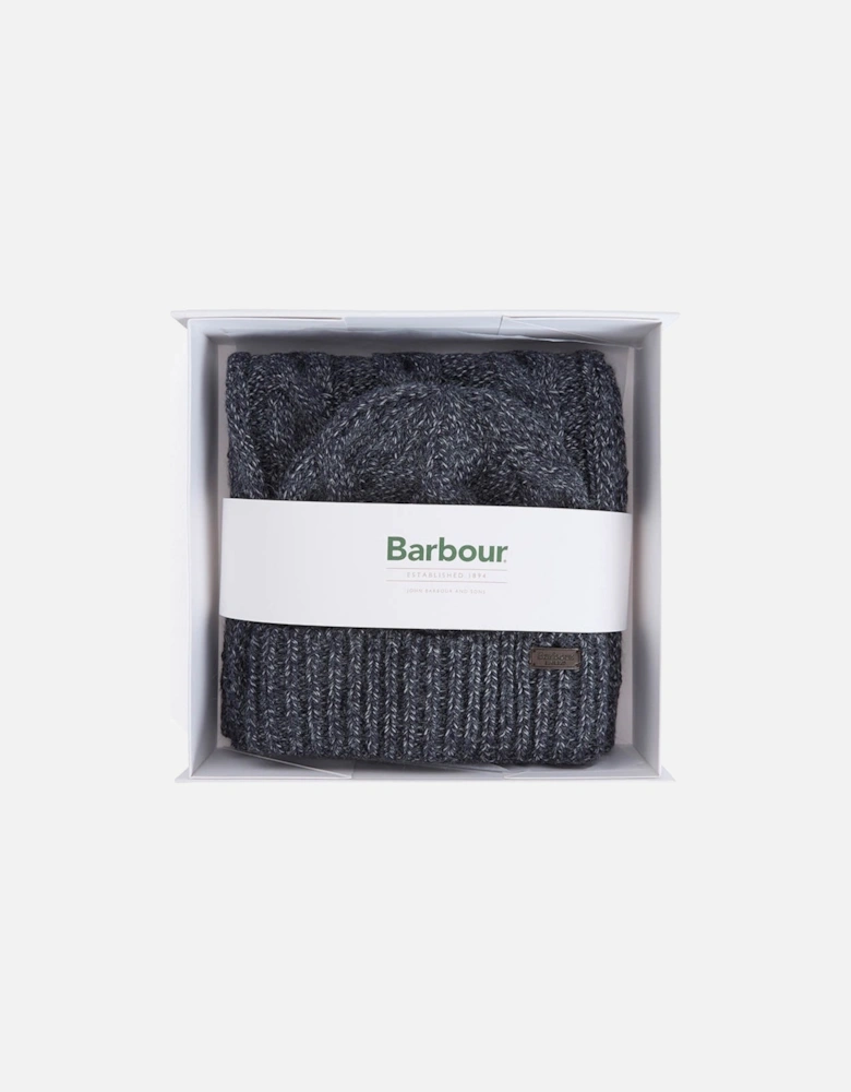 Jesmond Mens Beanie And Scarf Gift Set - Navy