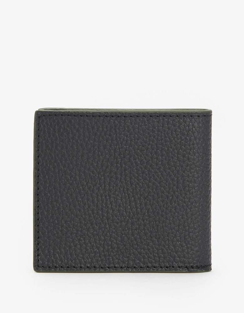 Mens Grain Leather Billfold Wallet - Black