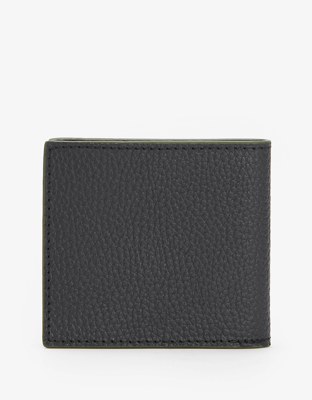 Mens Grain Leather Billfold Wallet - Black