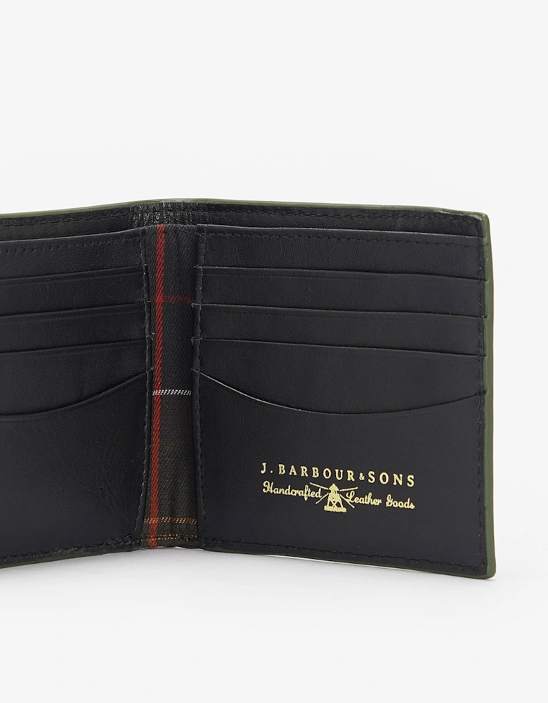 Mens Grain Leather Billfold Wallet - Black