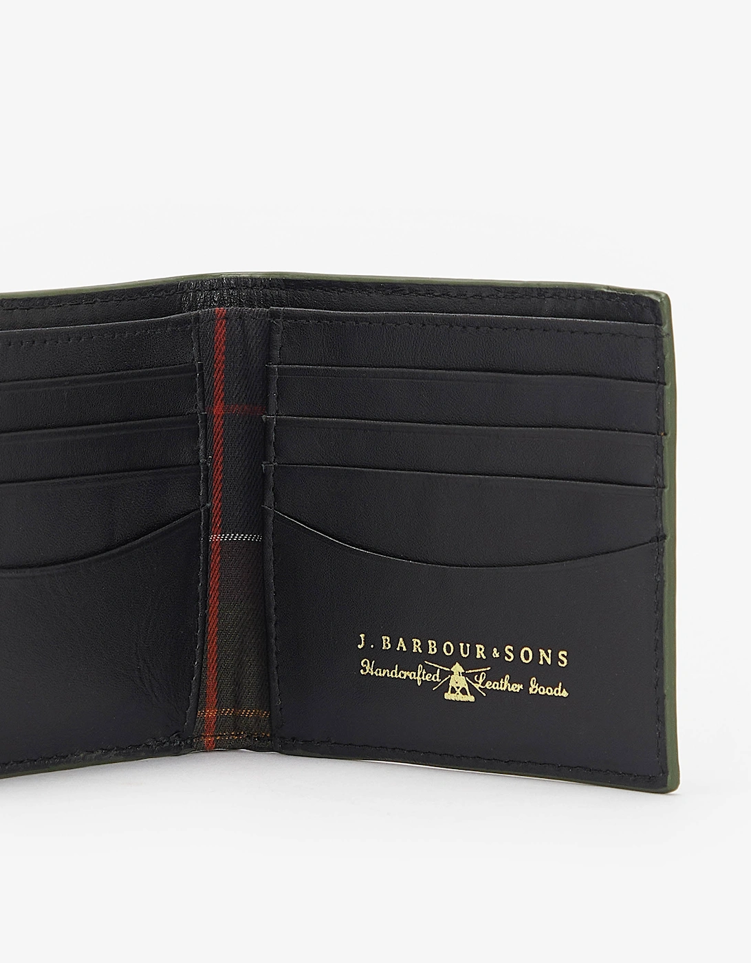 Mens Grain Leather Billfold Wallet - Black