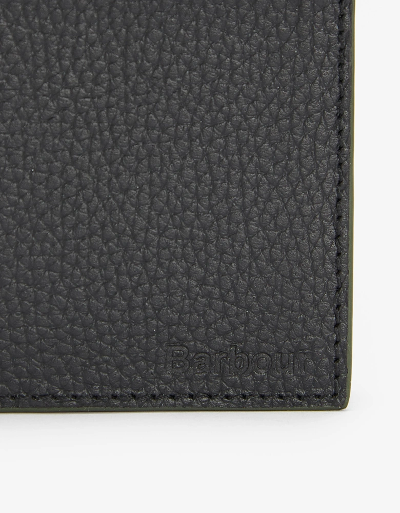 Mens Grain Leather Billfold Wallet - Black