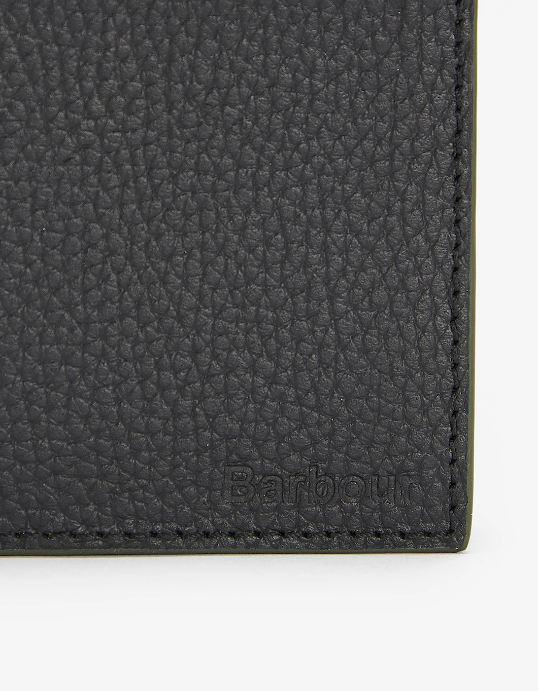 Mens Grain Leather Billfold Wallet - Black