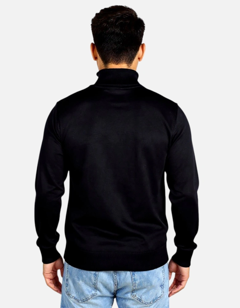 Mens Jumper Turtle Neck Stretch Skinny Fit
