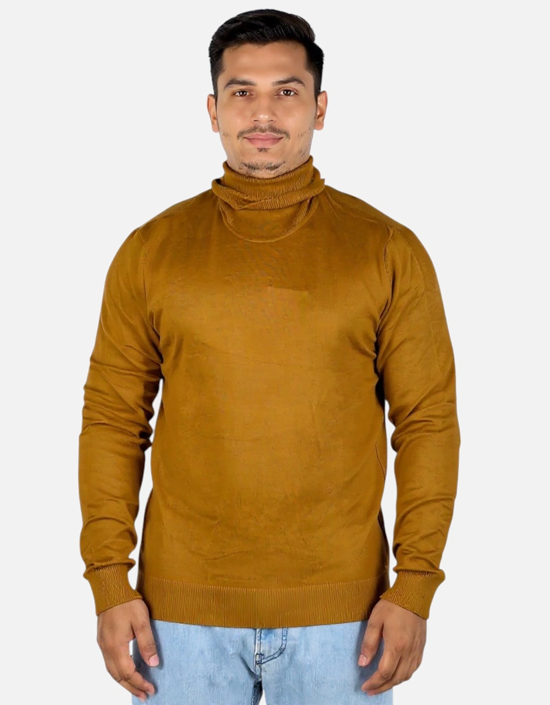 Mens Jumper Turtle Neck Stretch Skinny Fit, 3 of 2
