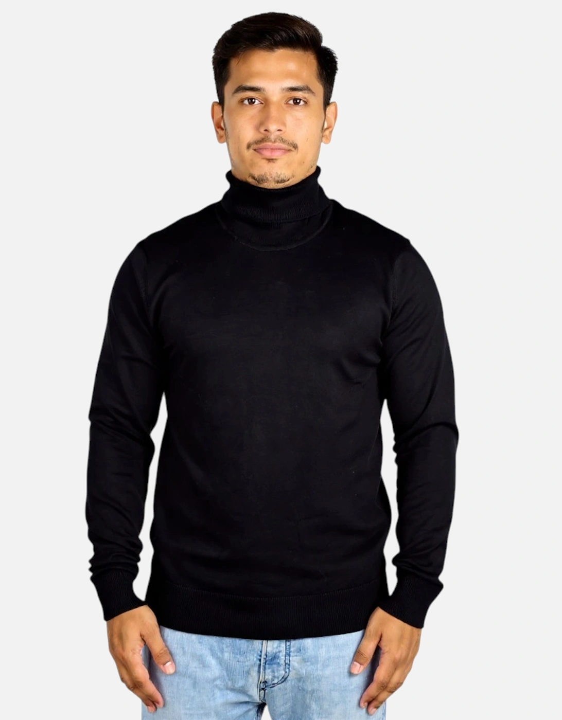Mens Jumper Turtle Neck Stretch Skinny Fit, 3 of 2