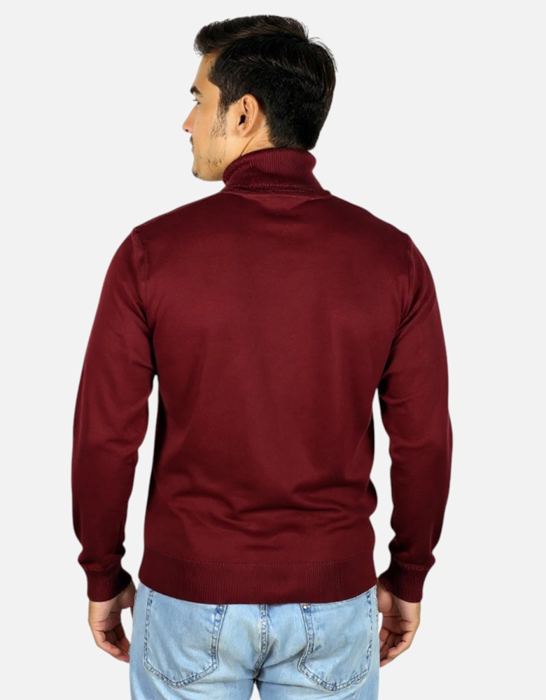 Mens Jumper Turtle Neck Stretch Skinny Fit