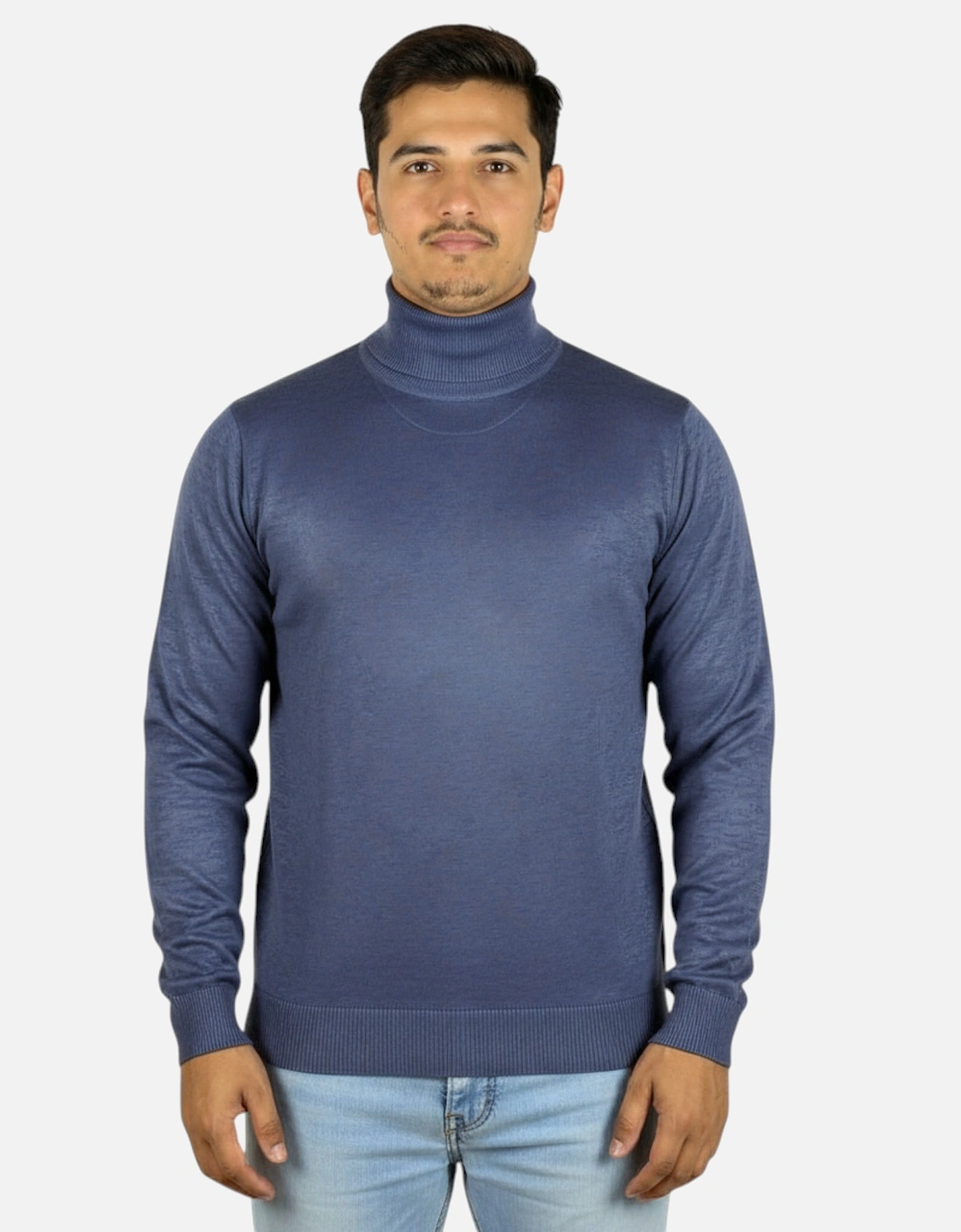 Mens Jumper Turtle Neck Stretch Skinny Fit, 3 of 2