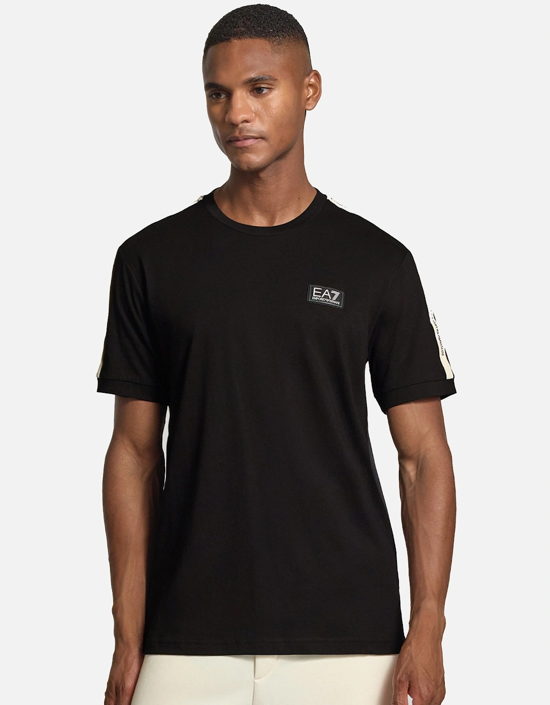 Emporio Armani Logo Series Tape T-Shirt Black/Vanilla