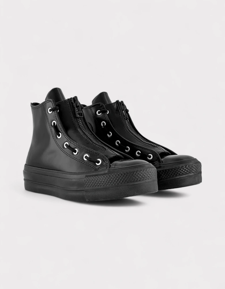 All Star Lift Platform Leather High Black