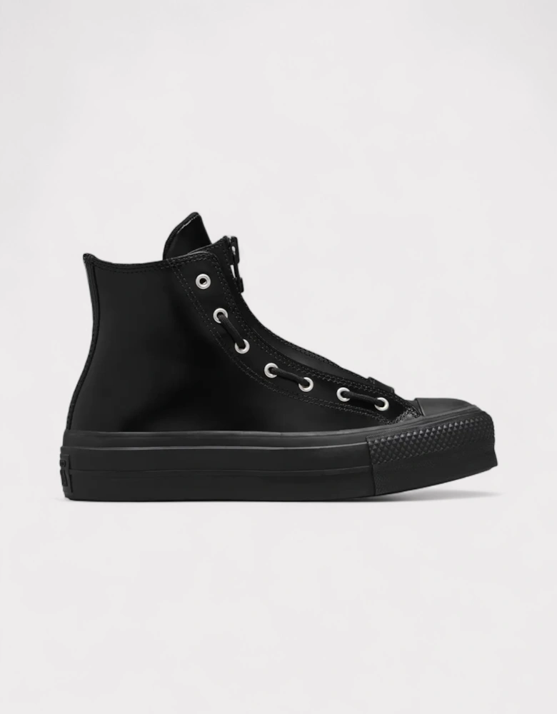 All Star Lift Platform Leather High Black
