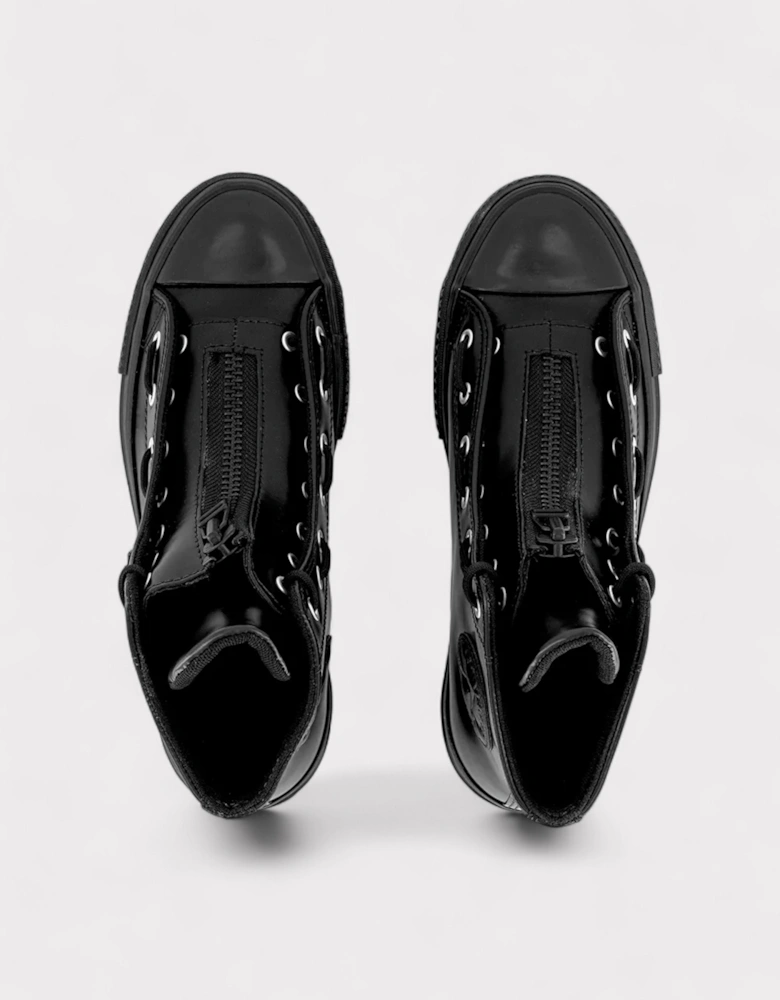 All Star Lift Platform Leather High Black