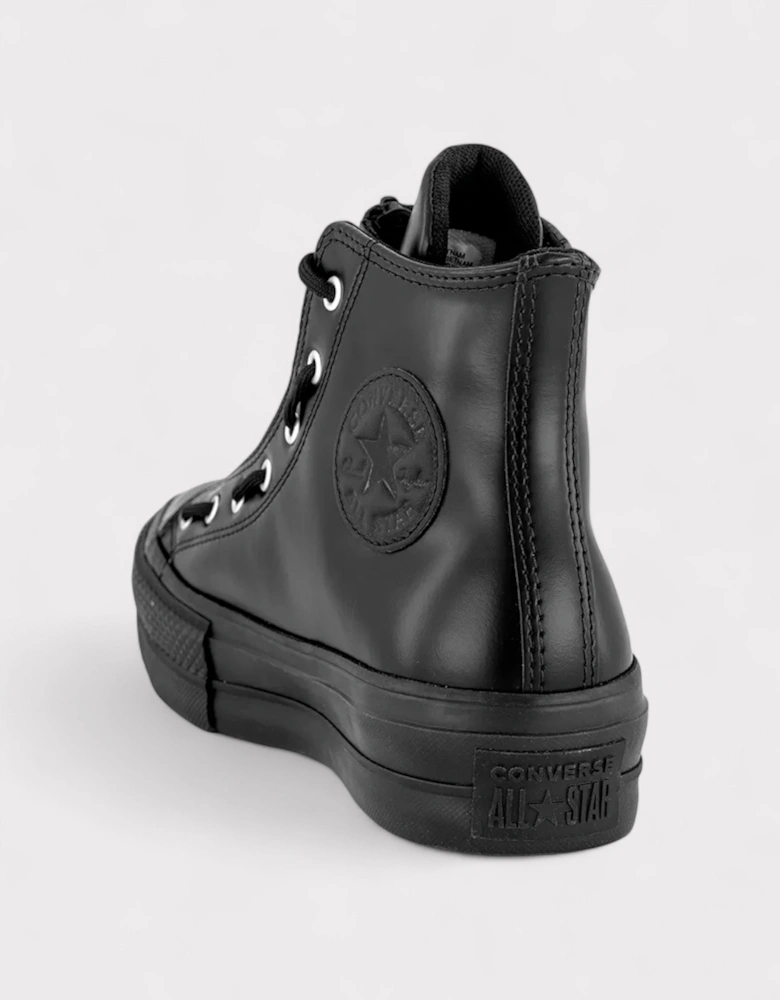 All Star Lift Platform Leather High Black