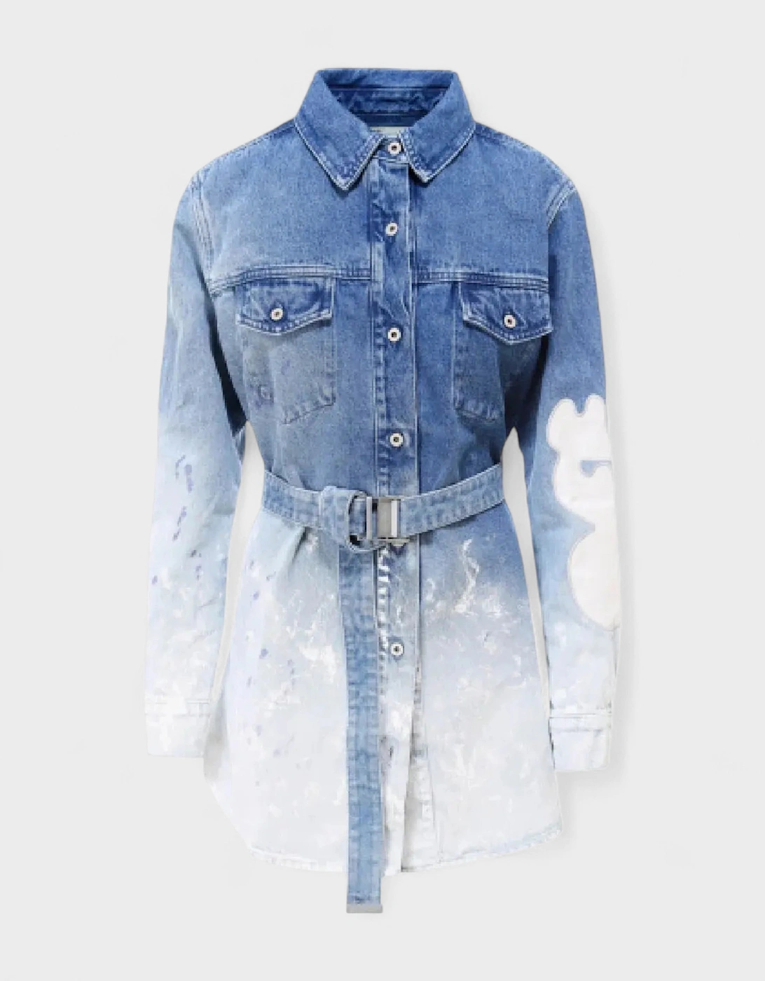 Bleach Painted Belted Denim Dress, 6 of 5