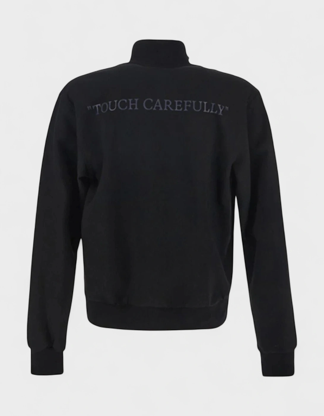 OFF-WHITE Men's Quote Wool Slim Tracktop Black - Size: L