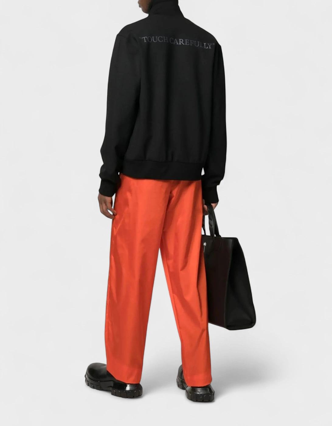 Quote Wool Slim Tracktop Black