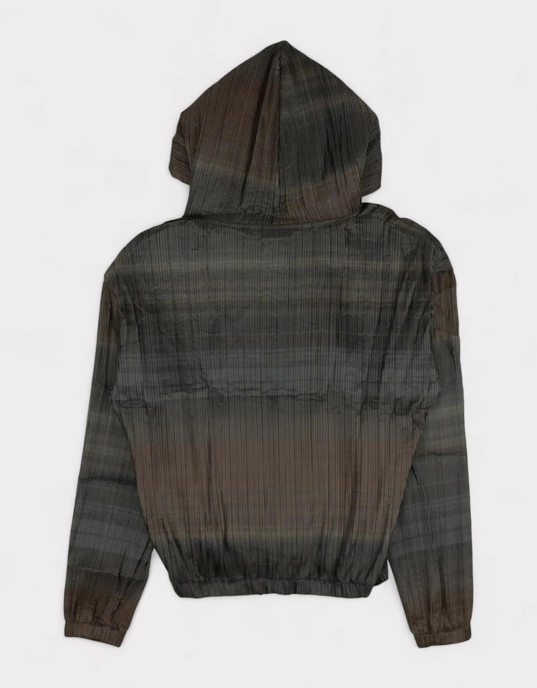 Plisse Over Hoodie Brown