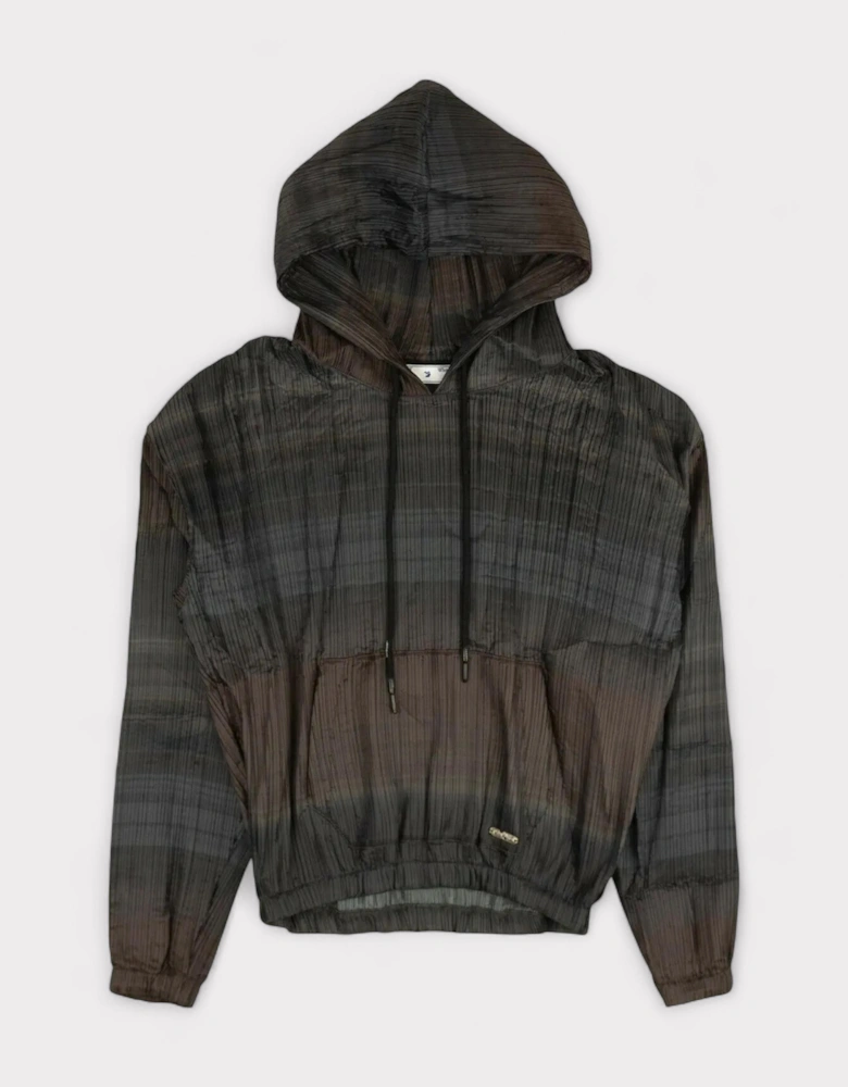 Plisse Over Hoodie Brown