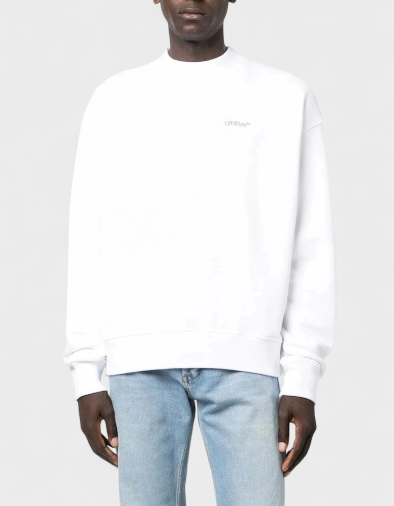 Scratch Arrow Skate Crewneck White