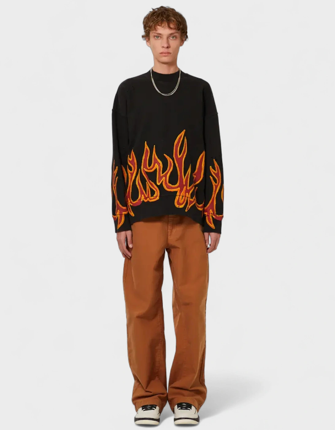 Gd Graffiti Flames Crewneck Black
