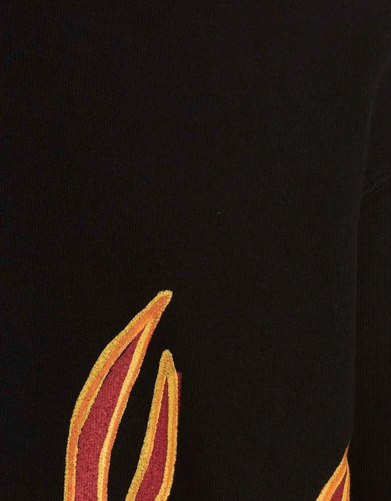 Gd Graffiti Flames Crewneck Black