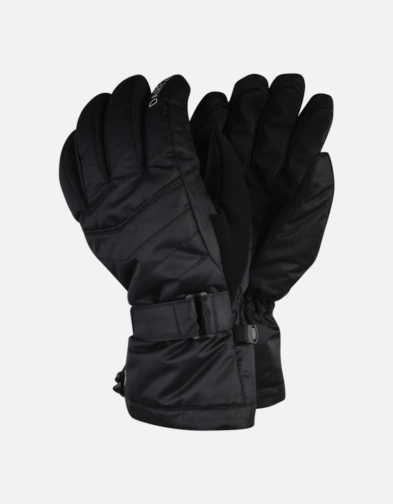 Womens Acute Adjustable Waterproof Ski Gloves - Black