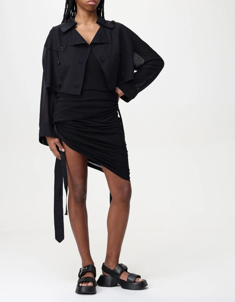 Asymmetrical Draped Mini Dress