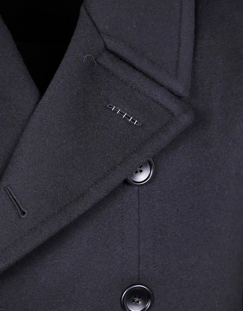 Pure Cashmere Melton DB Coat Black