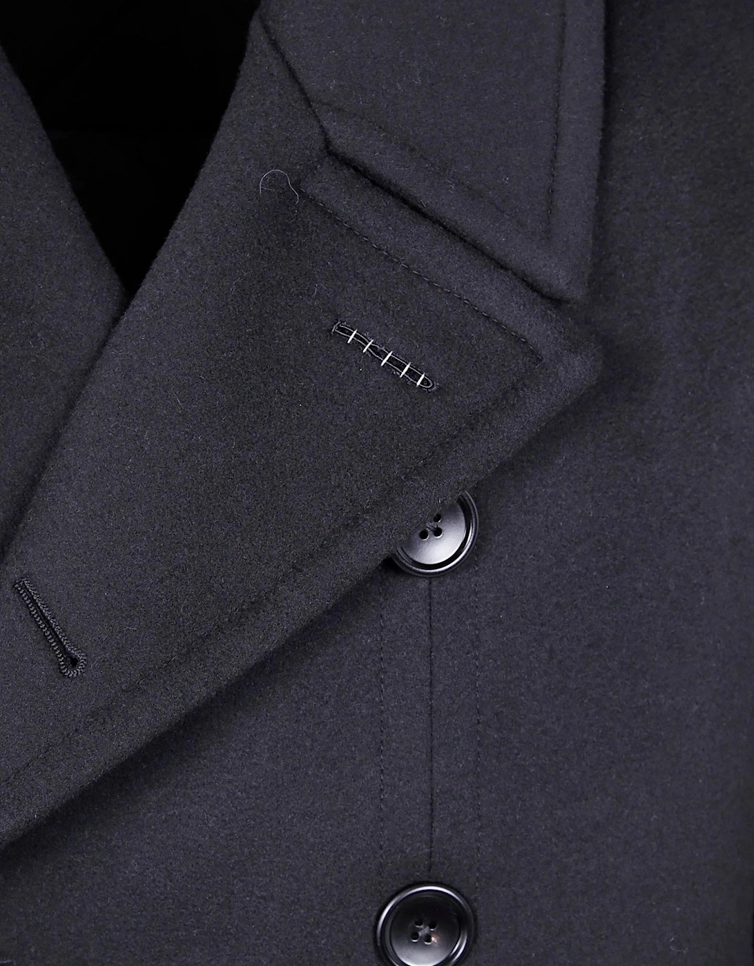 Pure Cashmere Melton DB Coat Black