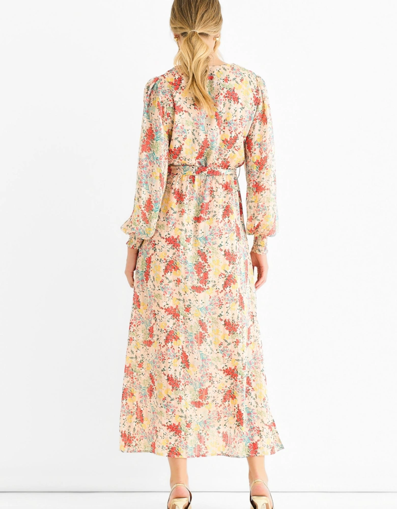 Multi Jacquard Chiffon Midi Dress