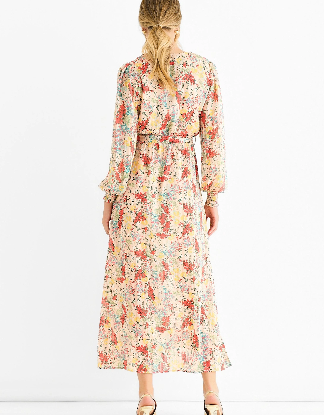 Multi Jacquard Chiffon Midi Dress