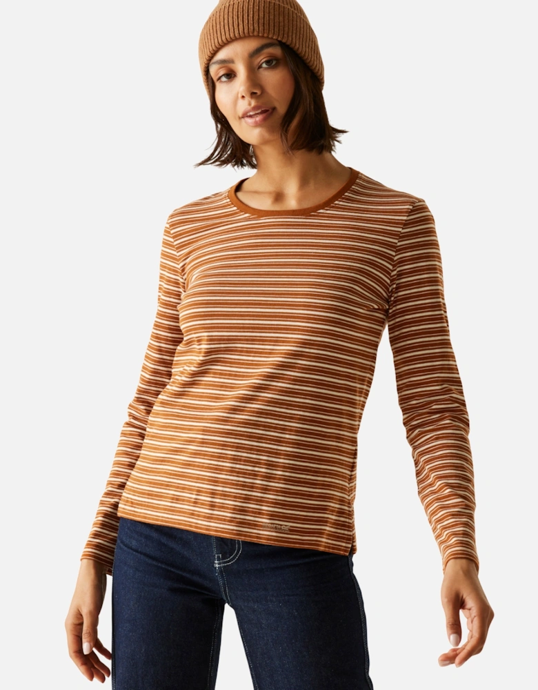 Womens/Ladies Federica Stripe Long-Sleeved T-Shirt