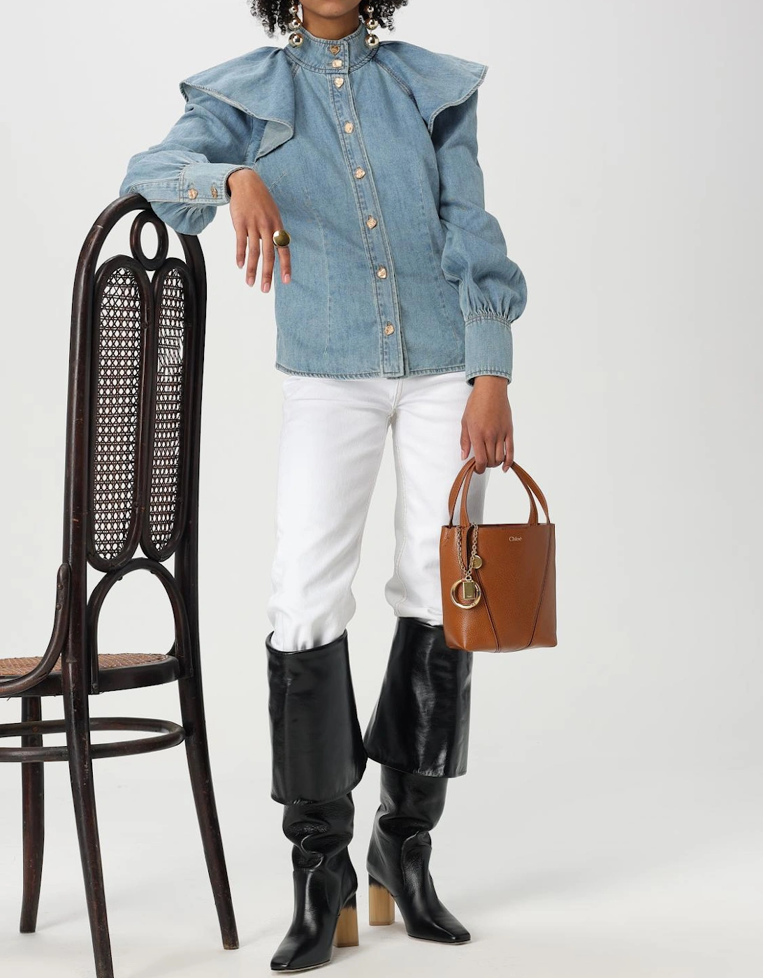 Woody Small Leather Shoulder Bag