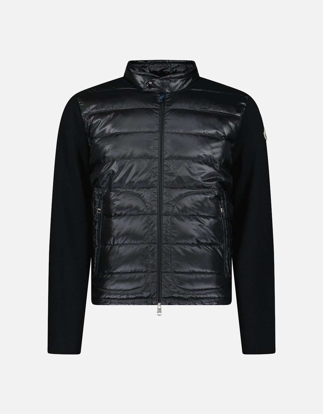 Padded Wool Zip-Up Cardigan Black, 5 of 4