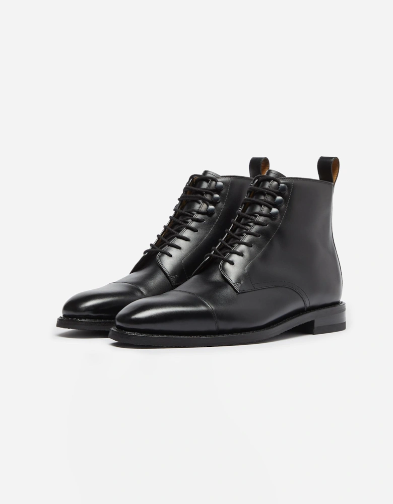Inglesham Mens Antiqued Calf Leather Boots - Black