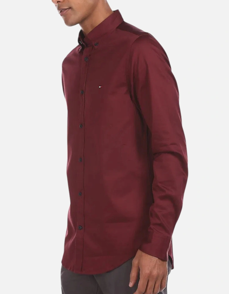 Mens Shirts Slim Fit Oxford Long Sleeve Casual Top