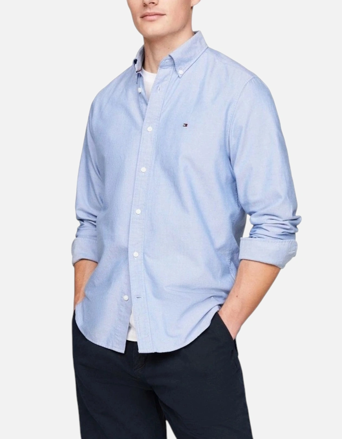 Mens Shirts Slim Fit Oxford Long Sleeve Casual Top, 5 of 4